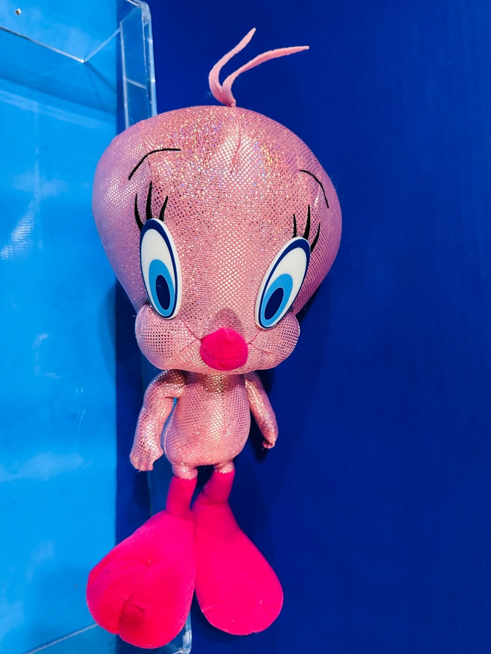 Tweety Bird Sparkly Pink Plush Looney Tunes Warner Bros Nanco 12” w/Plastic Eyes